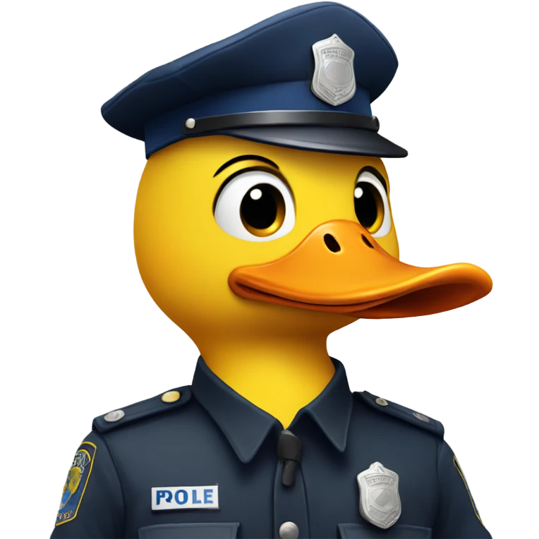 Duck with police cap emoji