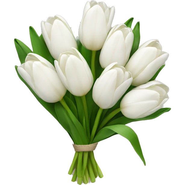 white tulip bouquet  emoji