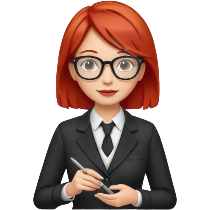 tailor woman with red hair and glasses emoji