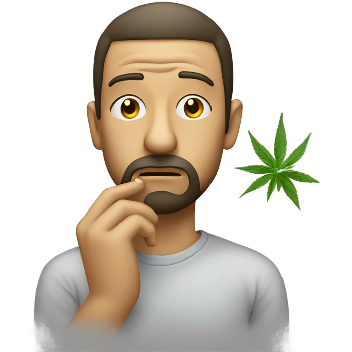 sad man with weed emoji