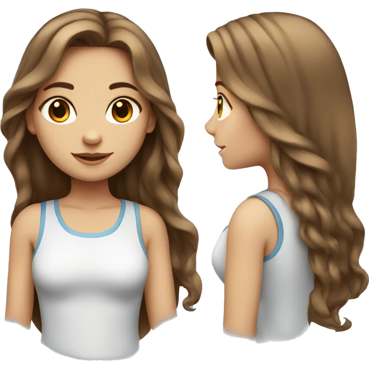 girl with long brown hair, light skin and blue eyes emoji