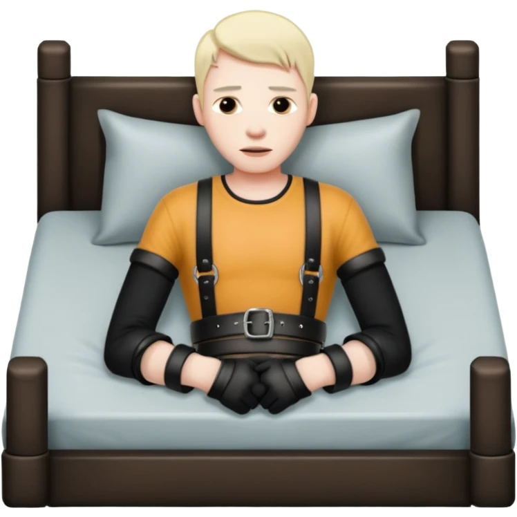 Man strapped to bed bdsm emoji