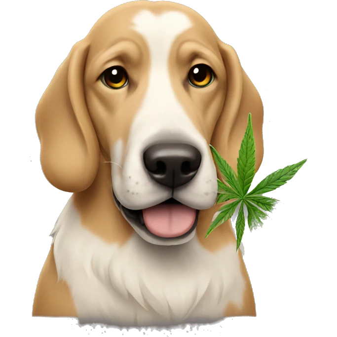 dog with weed emoji
