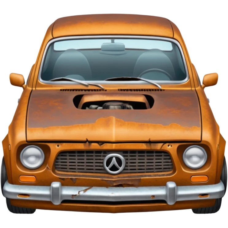 carro dañado con capo asia arriba que se vea el motor emoji