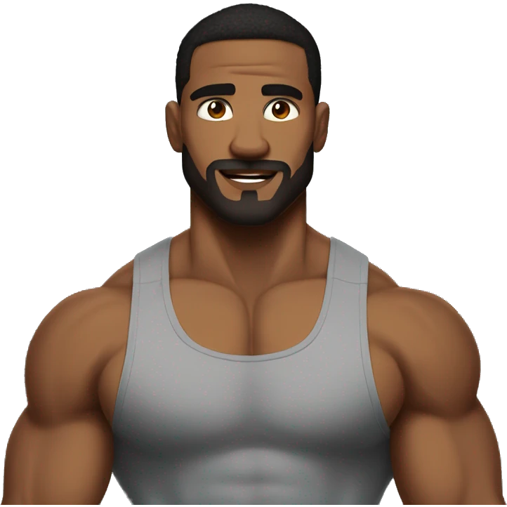 swole Gym bro no beard or mustache emoji
