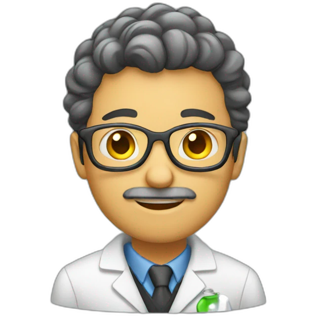 scientist showing an example emoji