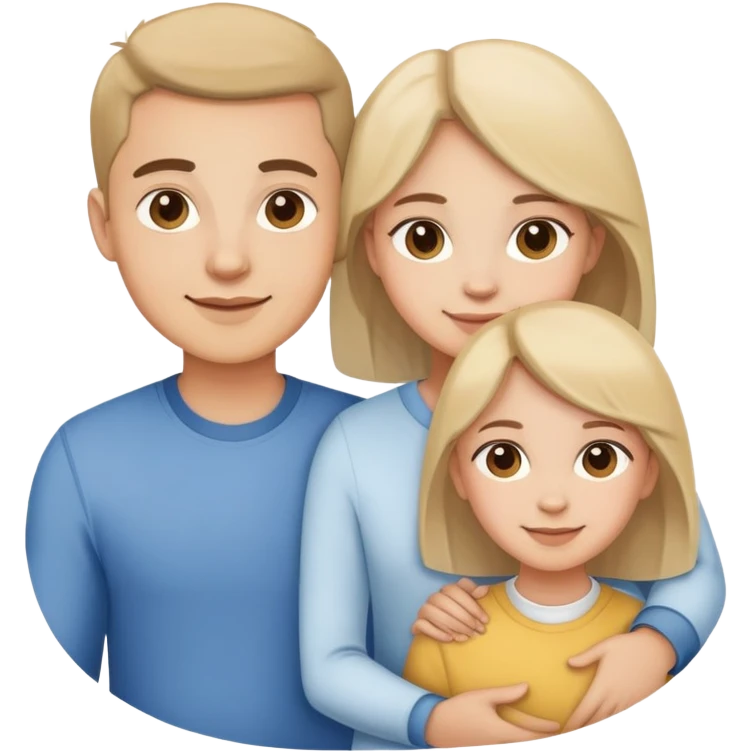 brother with two sisters, happy family portrait emoji
