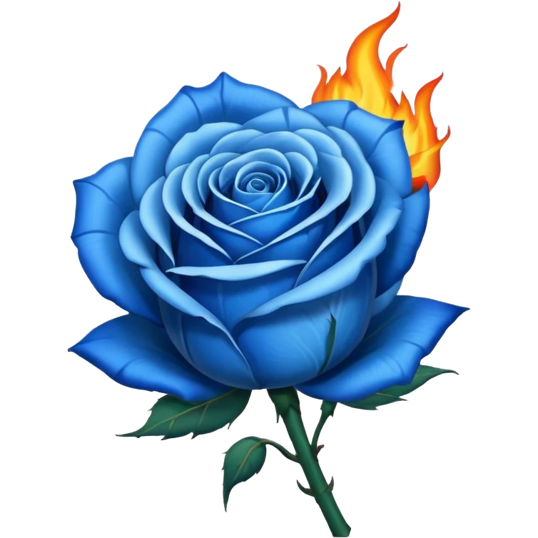Burning blue rose emoji