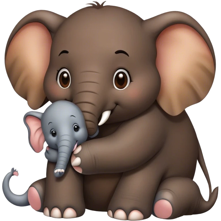 a mole hugging an elephant  emoji
