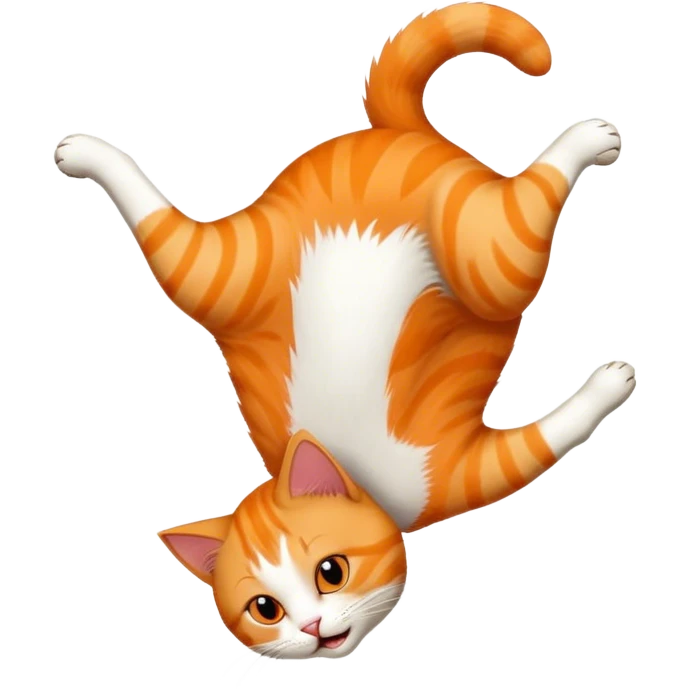 A cat doing a back flip emoji
