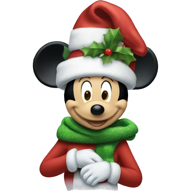 Christmas Mickey Mouse emoji