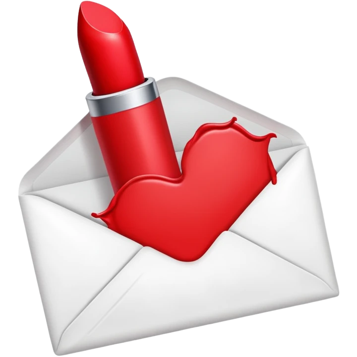 Love letter with lipstick  emoji