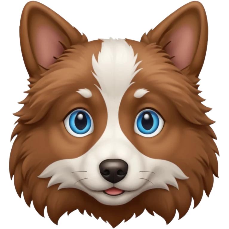 realistic dog portrait closeup blue eyes emoji