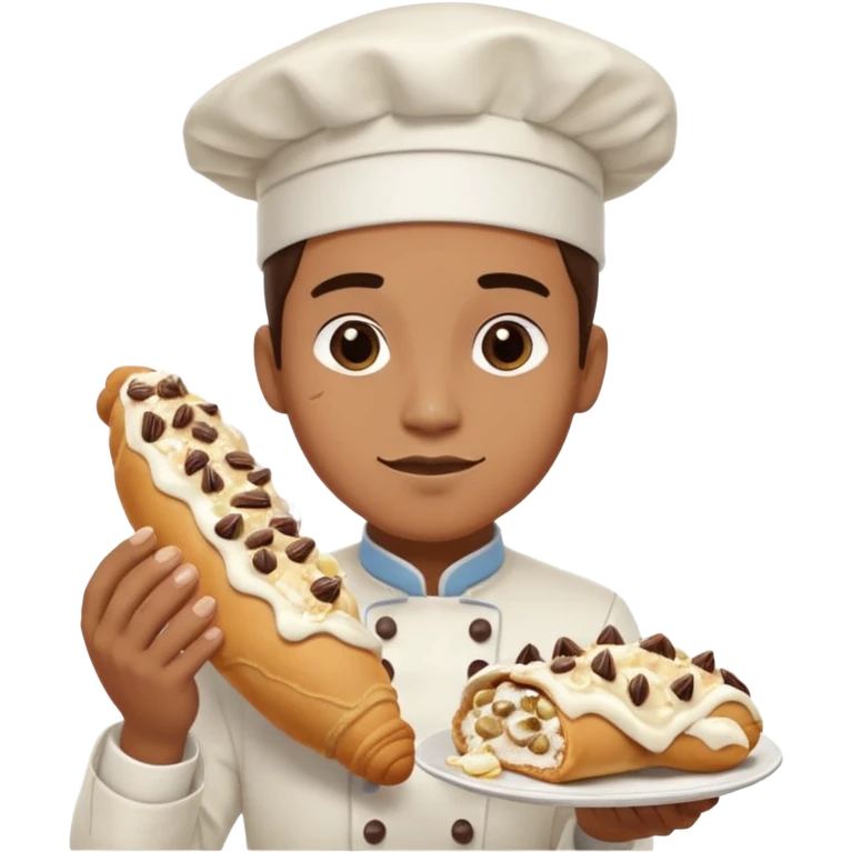 Smashed overworked pastry chef with cannoli emoji