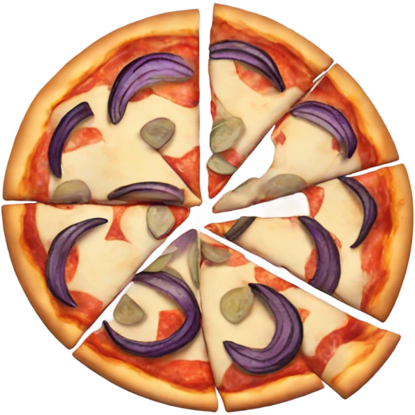 pizza with a egg plant emoji