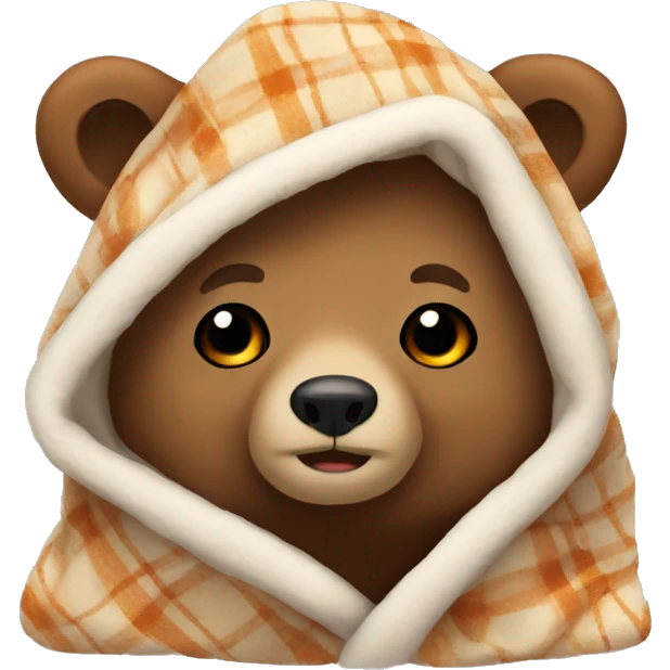 bear cozy in blanket emoji