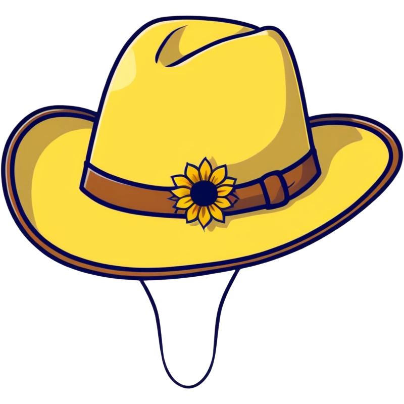 Cowgirl hat with sunflowers, western style hat with yellow flowers emoji