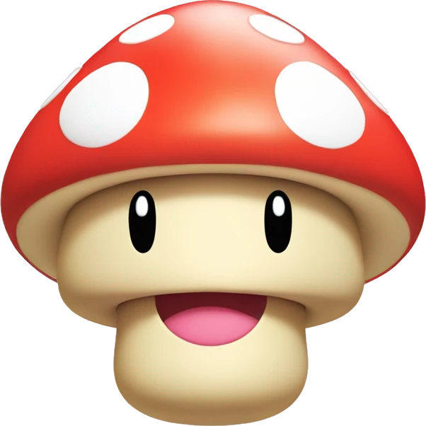 Mario-style Toadstool Mushroom Princess Peach emoji