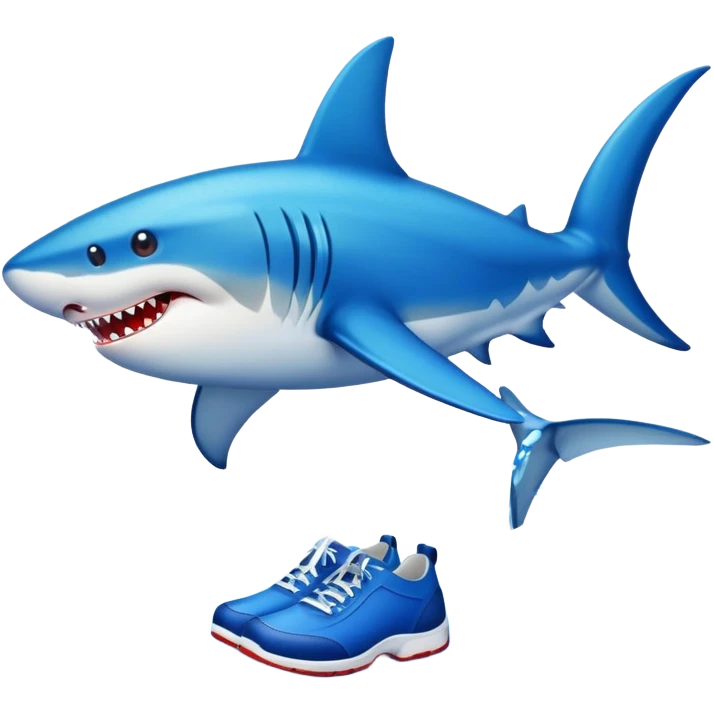 Tiburón zapatos azules emoji