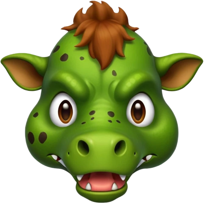  dinosaur head on cow  emoji