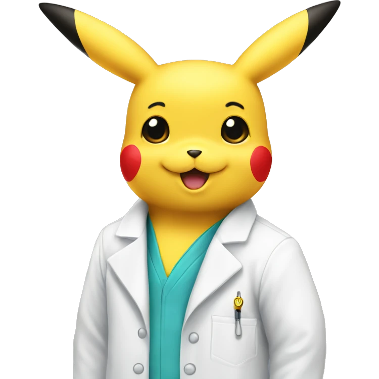 pikachu wears lab coat  emoji