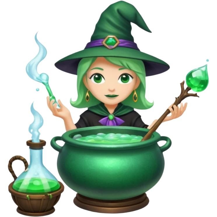 green witch cooking potion emoji