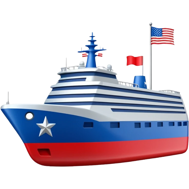 generate a very realistic American modern ship with little flag emoji