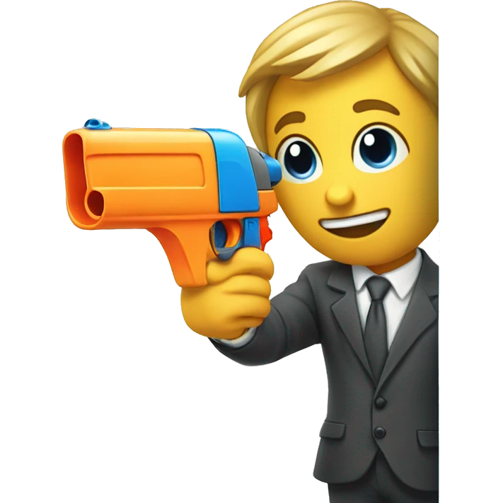 Ecommerce Sales person peeking a corner with a water gun emoji