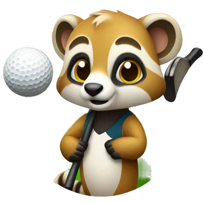 coati with golf club emoji
