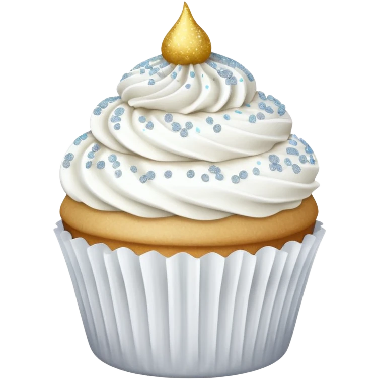 Glitter White Cupcake emoji