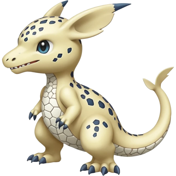   Marble-Patterned Stony Soft-speckled Weathered Pale Pokémon-Fakémon-Digimon-Creature, (full body) emoji
