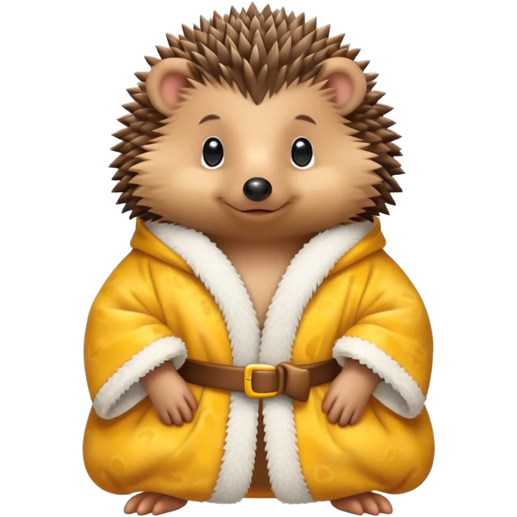 hedgehog wearing a ducky robe emoji