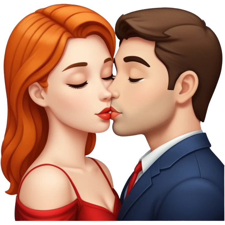 Beautiful male female couple smooch emoji