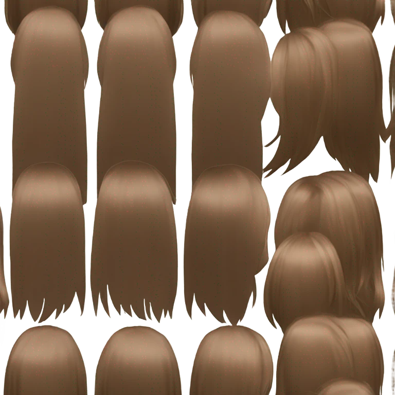 Back of hair, long straight brown hair  emoji