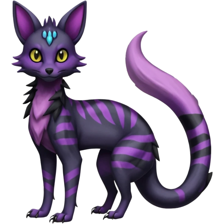 Gothic edgy dark Salandit-Umbreon-Genet-Noivern-Noibat-Serval-Hybrid (Full body) emoji