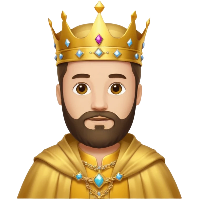 King – Bearded man with golden crown and robe emoji