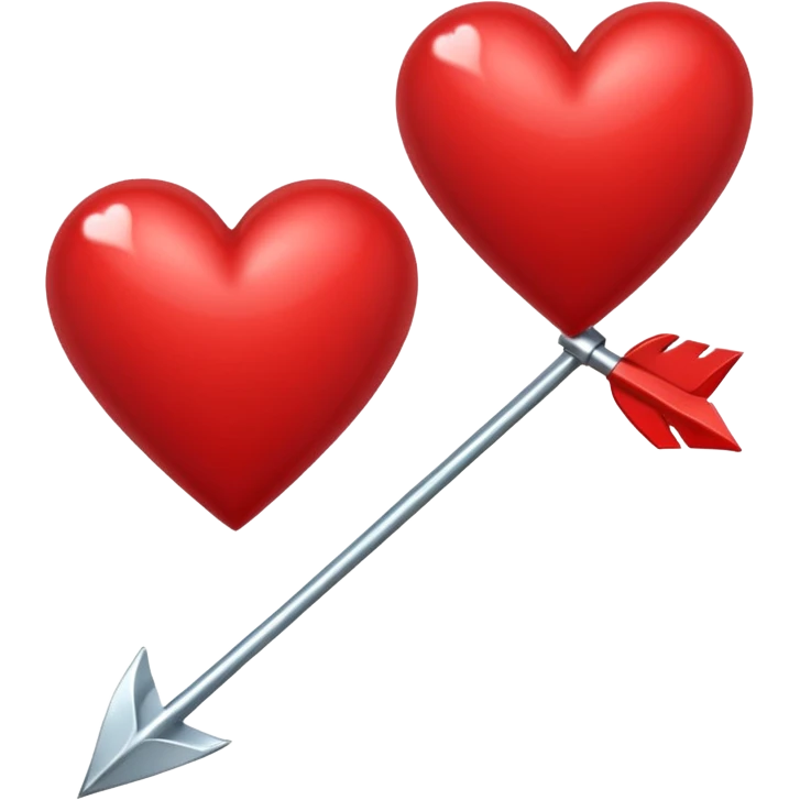 2 red hearts pierced by Cupid's arrow emoji