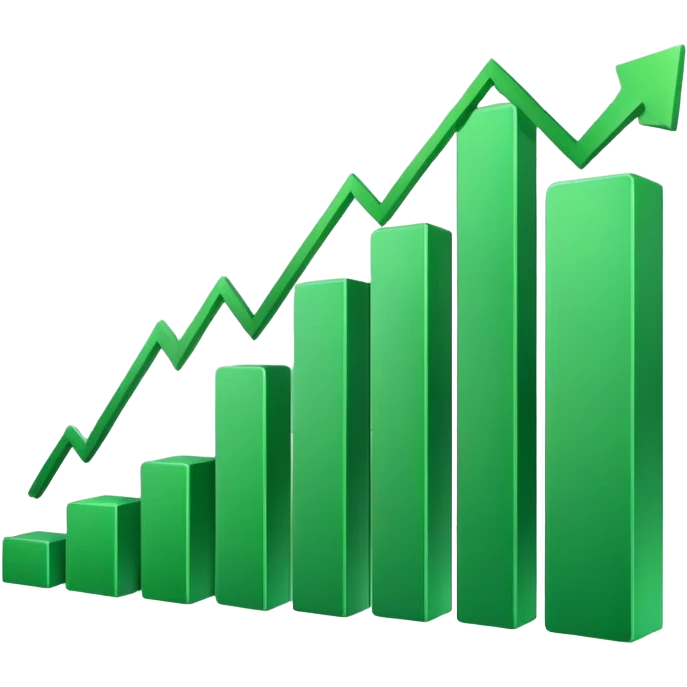 stock market chart with upward trend emoji