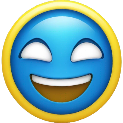 smiling half yellow half blue lemon  emoji