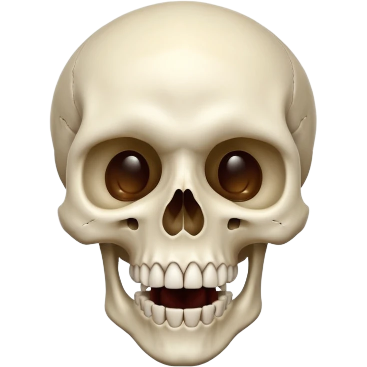 skull looking up with  exagerated open mouth emoji