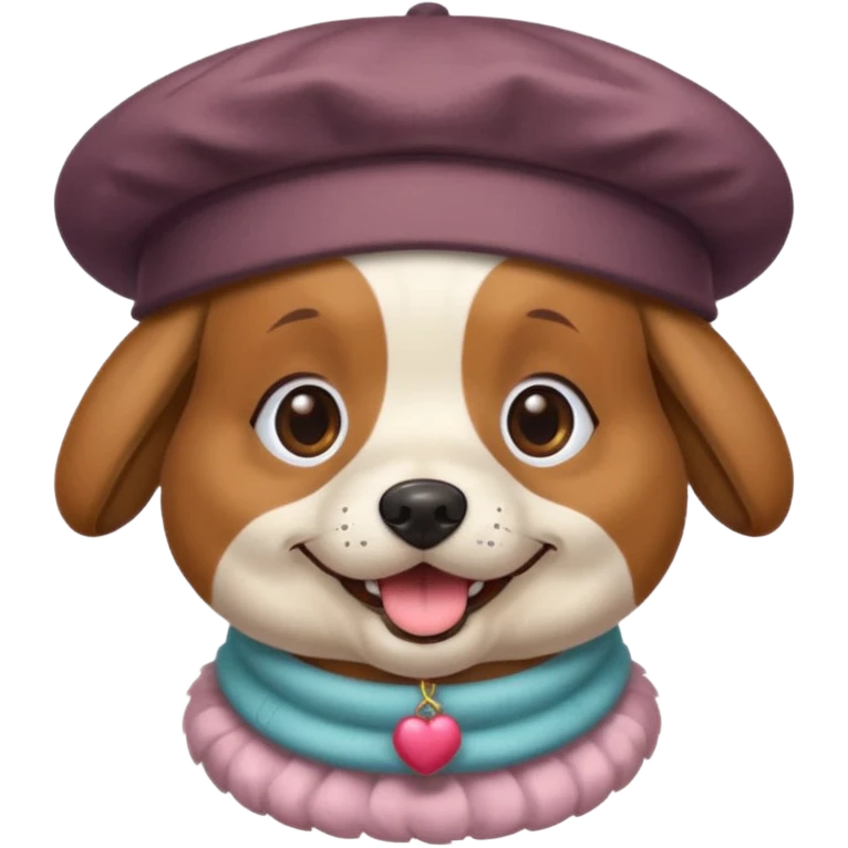 dog wearing grany emoji