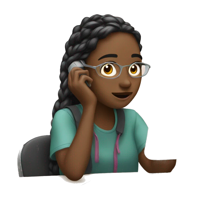 Girl watching on stream with phone emoji