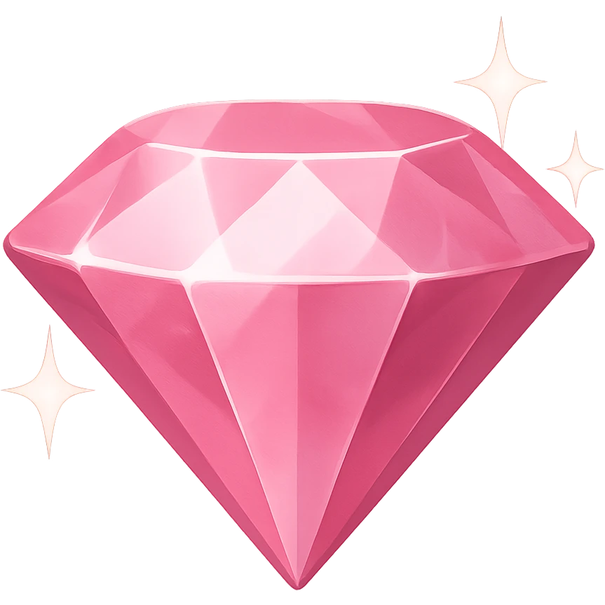 pink diamond emoji, shiny and elegant emoji