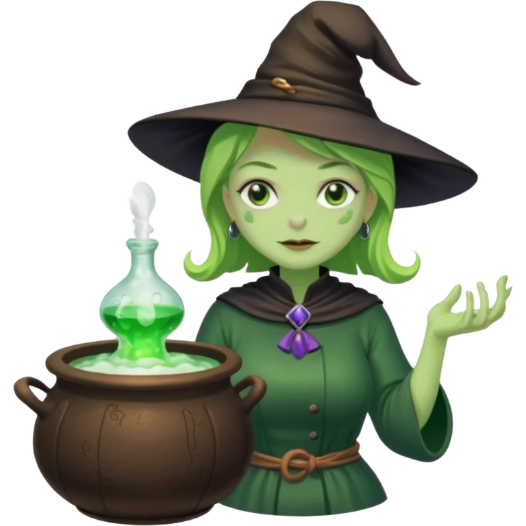 green witch cooking potion emoji