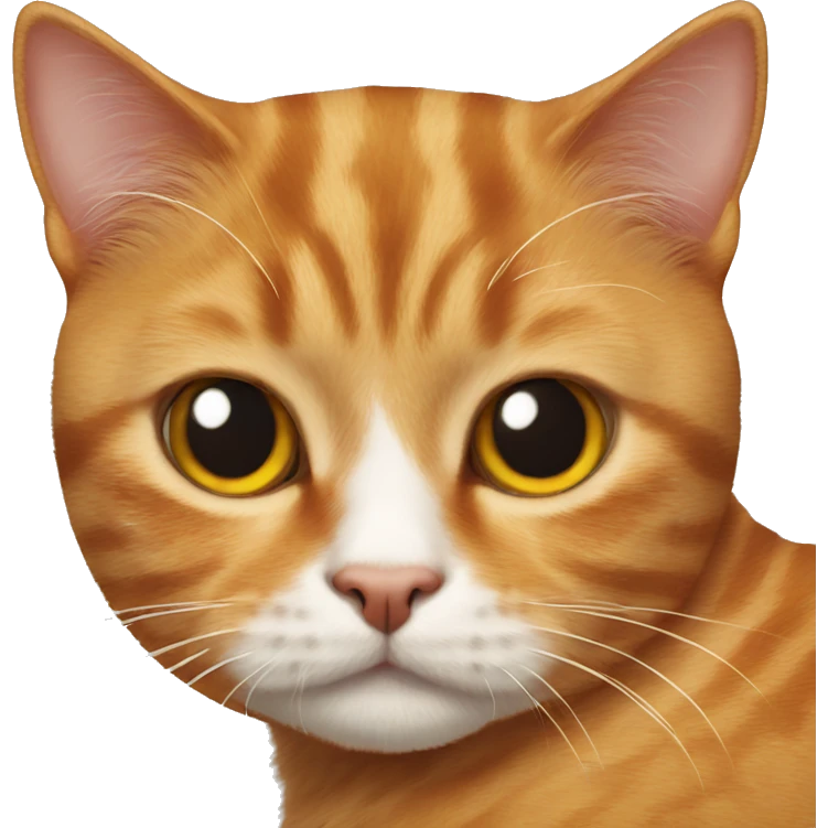 a Scottish ginger cat with a dark spot at the bottom of its nose emoji