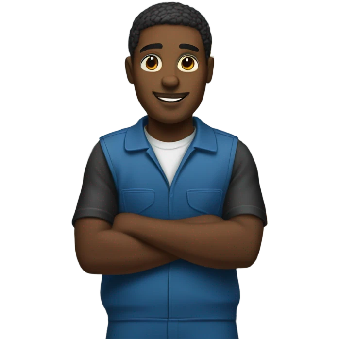 Black Gas station worker behind counter  emoji