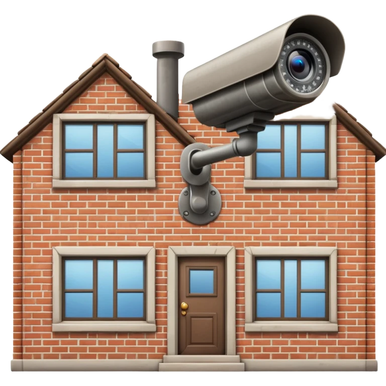 House with a big security camera emoji