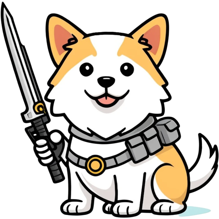Dog wearing a weapon  emoji