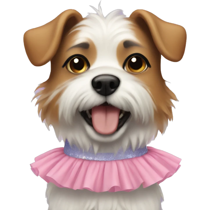 dog wearing a tutu emoji