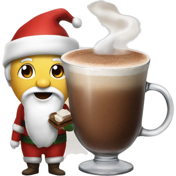 Hot coco with Santa  emoji